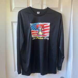 Patriotic American Long Sleeve Quick Dry Athletic Mens Large